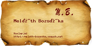 Meláth Bozsóka névjegykártya